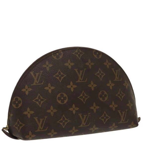 LOUIS VUITTON Monogram Trousse Demi Ronde Cosmetic Pouch M47520 LV Auth 98575 - Picture 1 of 16